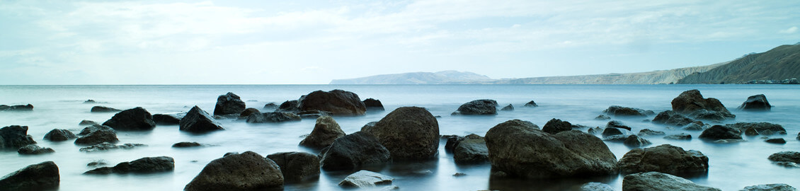 large rocks in water
